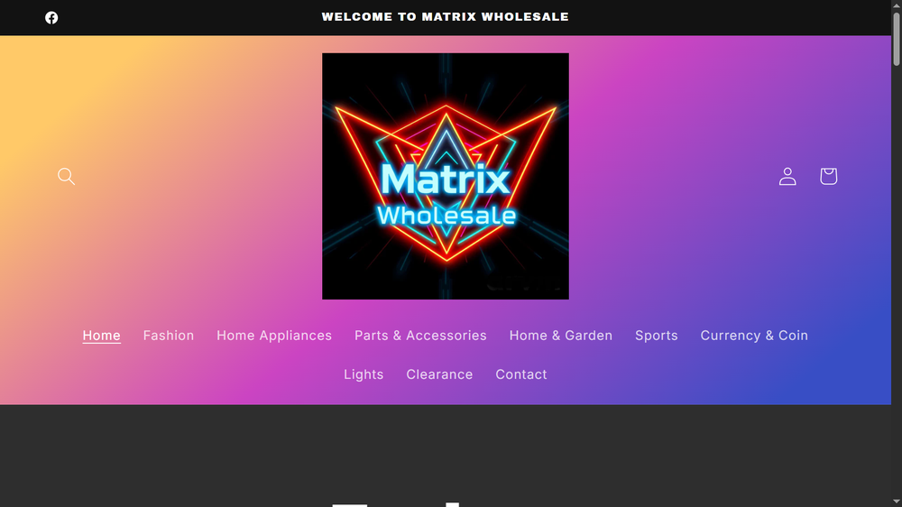 Wholesale Matrix Shopify store screenshot